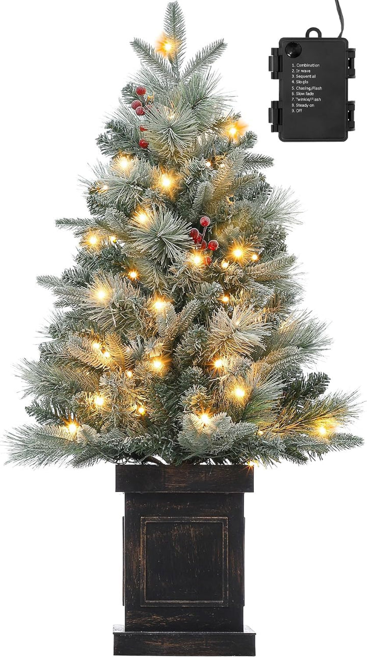 90cm Premium Weihnachtsbaum Künstlich mit 78 Warmweiss LEDs - Batteriebetrieben Künstlicher Weihnach