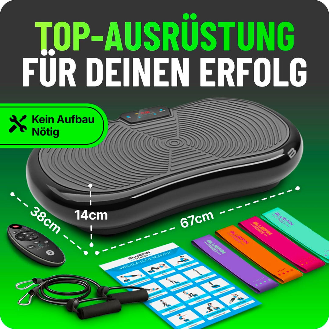 Bluefin Fitness Vibrationsplatte | Fettverbrennung, Muskelaufbau &amp; Ganzkörpertraining | Kompaktes De