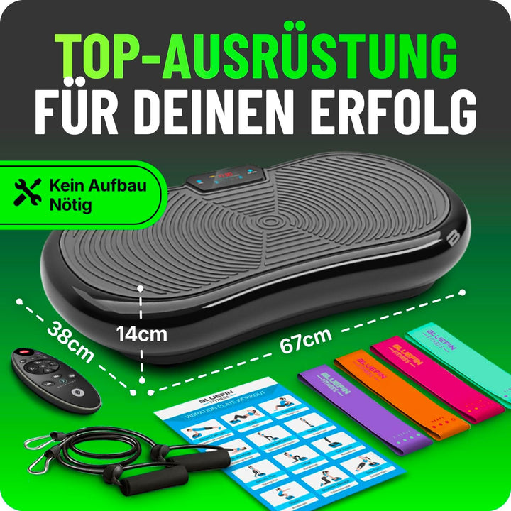 Bluefin Fitness Vibrationsplatte | Fettverbrennung, Muskelaufbau &amp; Ganzkörpertraining | Kompaktes De