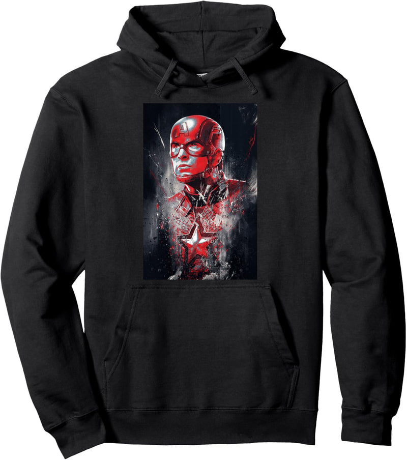 Marvel Avengers Captain America Red Painted Portrait Pullover Hoodie