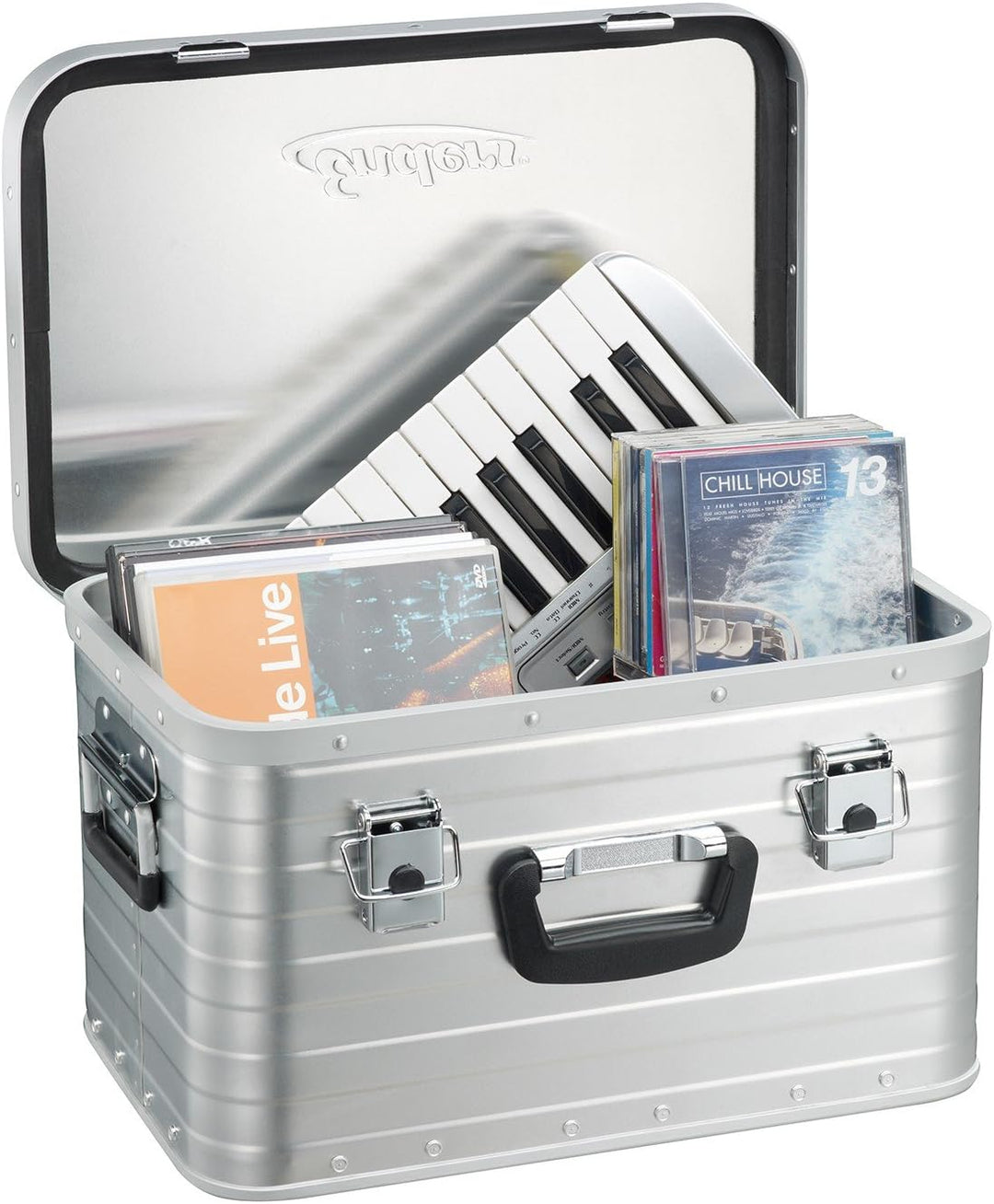 Enders Alubox 29 L mit Schloss Set - Aluminium Box 0,8 mm Wandstärke, spritzwasserdicht, stapelbar -