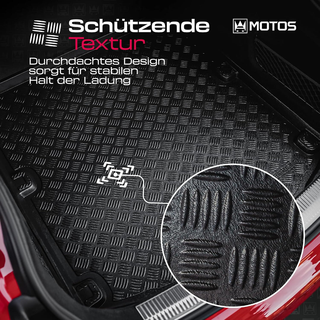 M MOTOS Satz Gummifussmatten und PE Kofferraumwanne für SEAT Leon II MK2 2005-2013 Verbessern Sie Ih