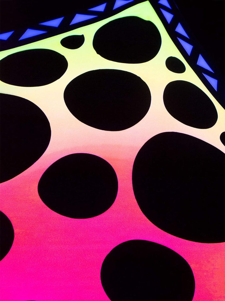PSYWORK Schwarzlicht Segel Spandex | Goa Space Dragon Two | 2 x 3,75m | UV-aktiv | Leuchtend | Wandt