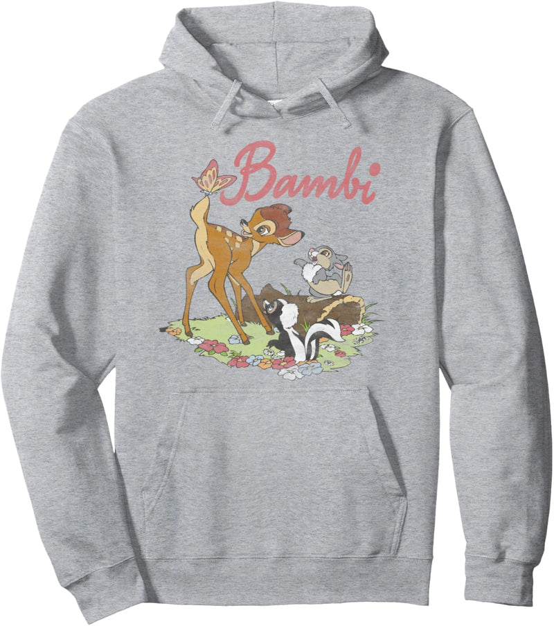 Disney Bambi Thumper Flower Simple Portrait Logo Pullover Hoodie