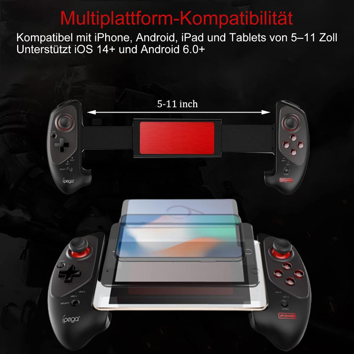Wireless Game Controller für Tablets/Android, Megadream Mobile Bluetooth Gamepad Joystick mit 13–25