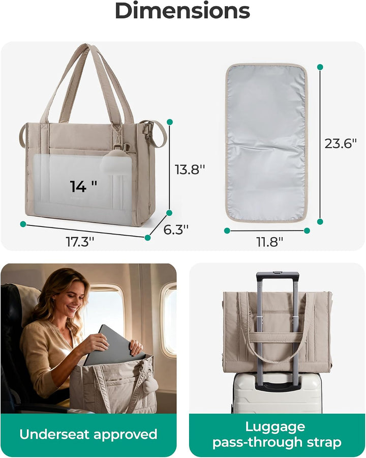 bagsmart Puffer Wickeltasche Kliniktasche Geburt Diaper Bag für Unterwegs Kamel, Kamel