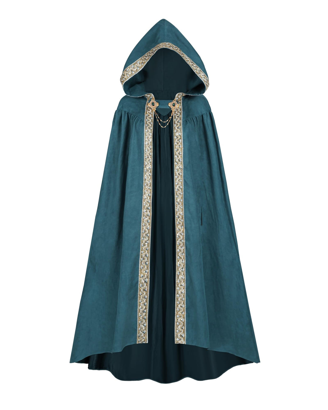 Fiamll Mittelalter Umhang Damen Kapuze Mantel mit Manschette Einfarbige Trenchcoat Renaissance Vampi