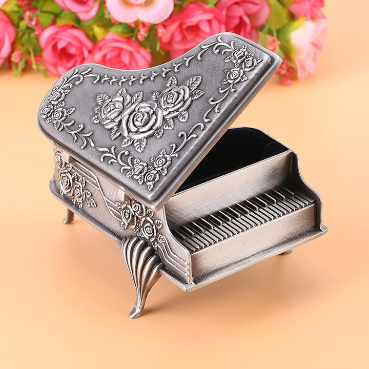 Vintage Metall Schmuck Box, Klavier geformte Schmuck Organizer Antike Zink Legierung Schmuck Fall Ri