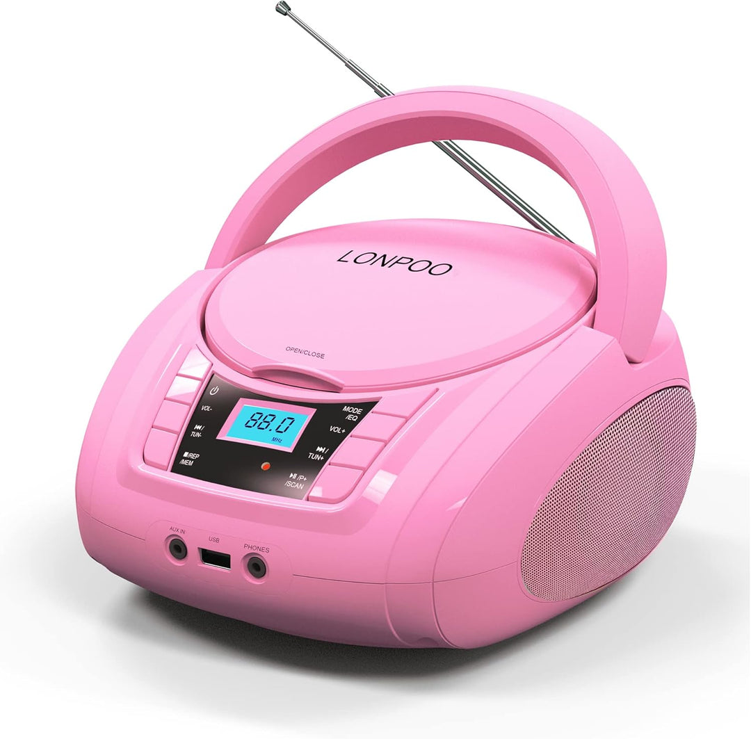 Portable CD Player Stereo Boombox (Rose 03), rose 03