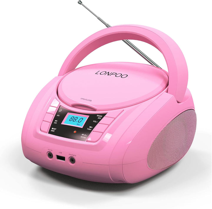 Portable CD Player Stereo Boombox (Rose 03), rose 03