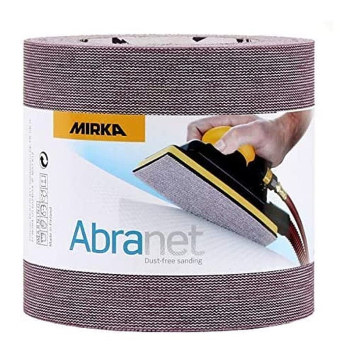 Mirka Abranet Netz-Schleifrolle 115 mm x 10 m Klett / Korn P150 / 1 Rolle / zum Schleifen von Holz,