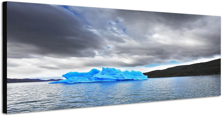 Paul Sinus Art Panoramabild auf Leinwand und Keilrahmen 150x50cm Patagonien Nationalpark Meer Eisber