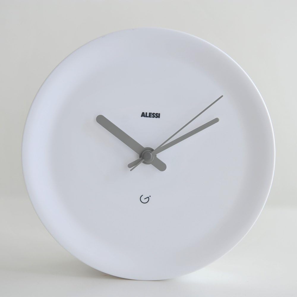Alessi,GIA20 W,Eckenuhr, AA8thermoplastischem Harz,weiss, 21 x21 cm, Weiss