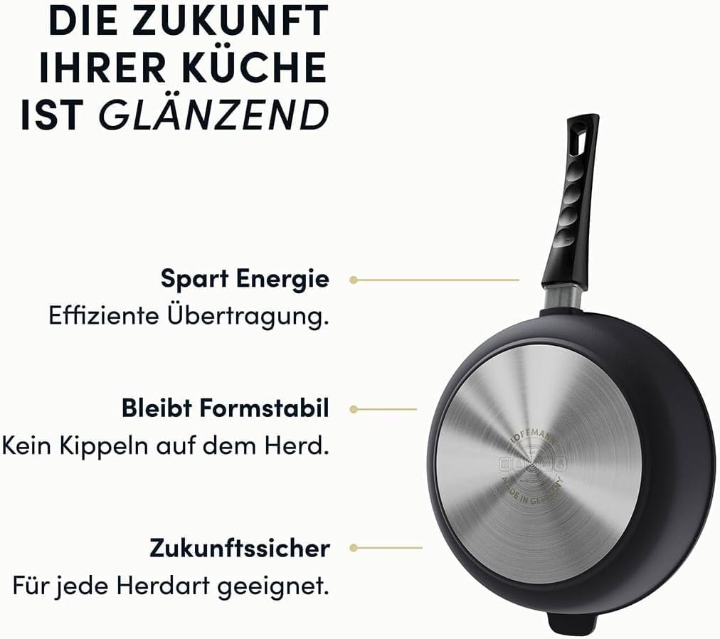 Hoffmann STONIQ Hochrandpfanne, 28 cm, Antihaftbeschichtet, PTFE und PFAS-frei, Induktionsgeeignet,