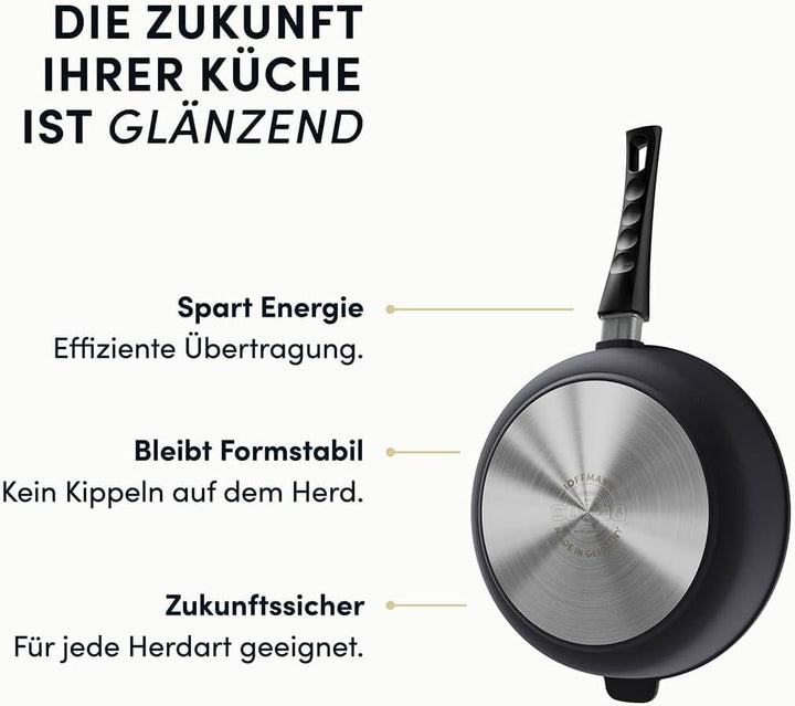 Hoffmann STONIQ Hochrandpfanne, 28 cm, Antihaftbeschichtet, PTFE und PFAS-frei, Induktionsgeeignet,
