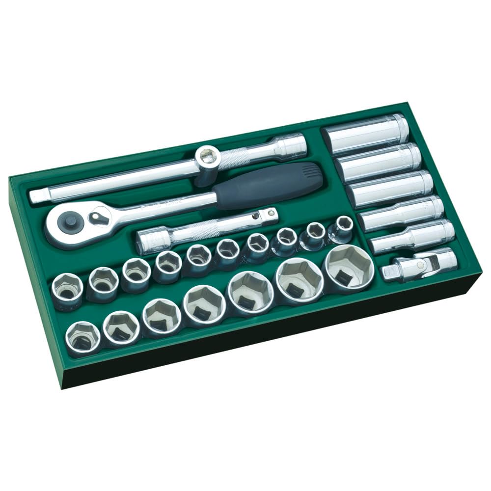 SATA Werkzeugsortiment 1/2' 6kt ES Einlage 27-tlg. GL09903 (Einlage Werkzeugeinlage Werkstattwagenei
