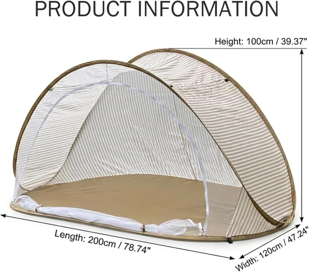 XXL Strandmuschel Popup, Faltbare Strandzelt Sonnenschutz Leicht Mit Moskitone-tz, Strands Zubehör,