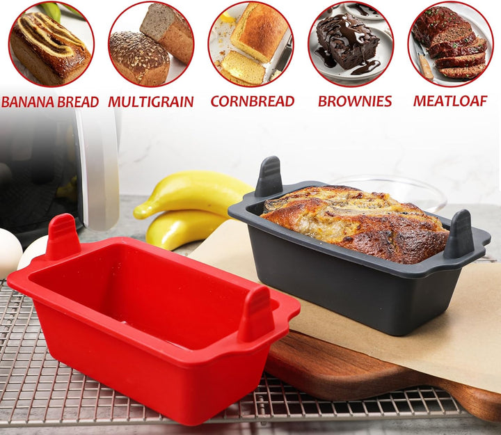webake Brotbackform Klein für Heissluftfritteuse Silikonform 2 Stück Air Fryer Silikon Kastenform Ai