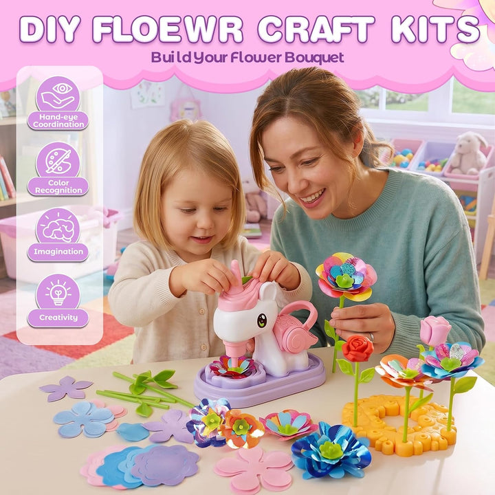 CENOVE Blumenstrauss Bastelset, DIY Blumen Bastelset Kinder, Blumenpresse Blumenstrauss, Knete, Kuns