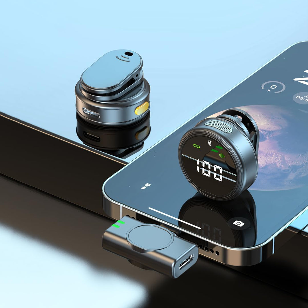 Kabelloses Lavalier Mikrofon Handy, Mini Mikrofon PC & Smartphone,2.4GHz Wireless Microphone mit Rau