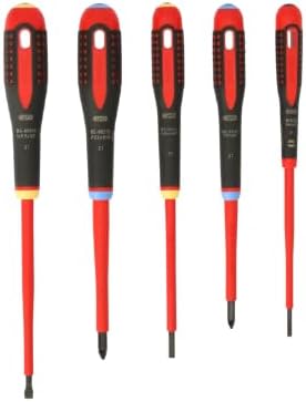 Bahco Ergo Elektriker Schraubendreher-Set 5teilig Schlitz, Kreuzschlitz Pozidriv 1 Multi, 1 Multi