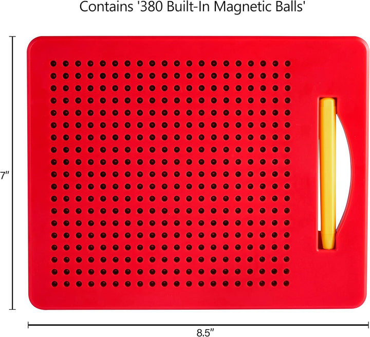Playmags Magna Zeichenbrett Spass Entwurf & Zeichnen Reisetablett mit 380 Integrierten Magnetkugeln,