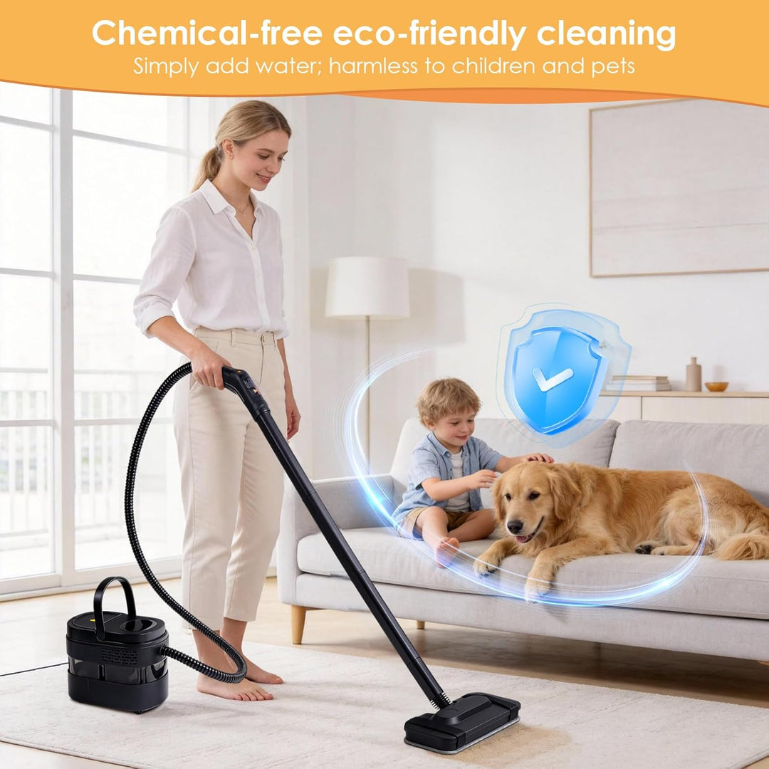 Dampfreiniger Boden 2500W, 3-stufig verstellbarer Griff und 3M Netzkabel, 1,6L Fassungsvermögen, Tra