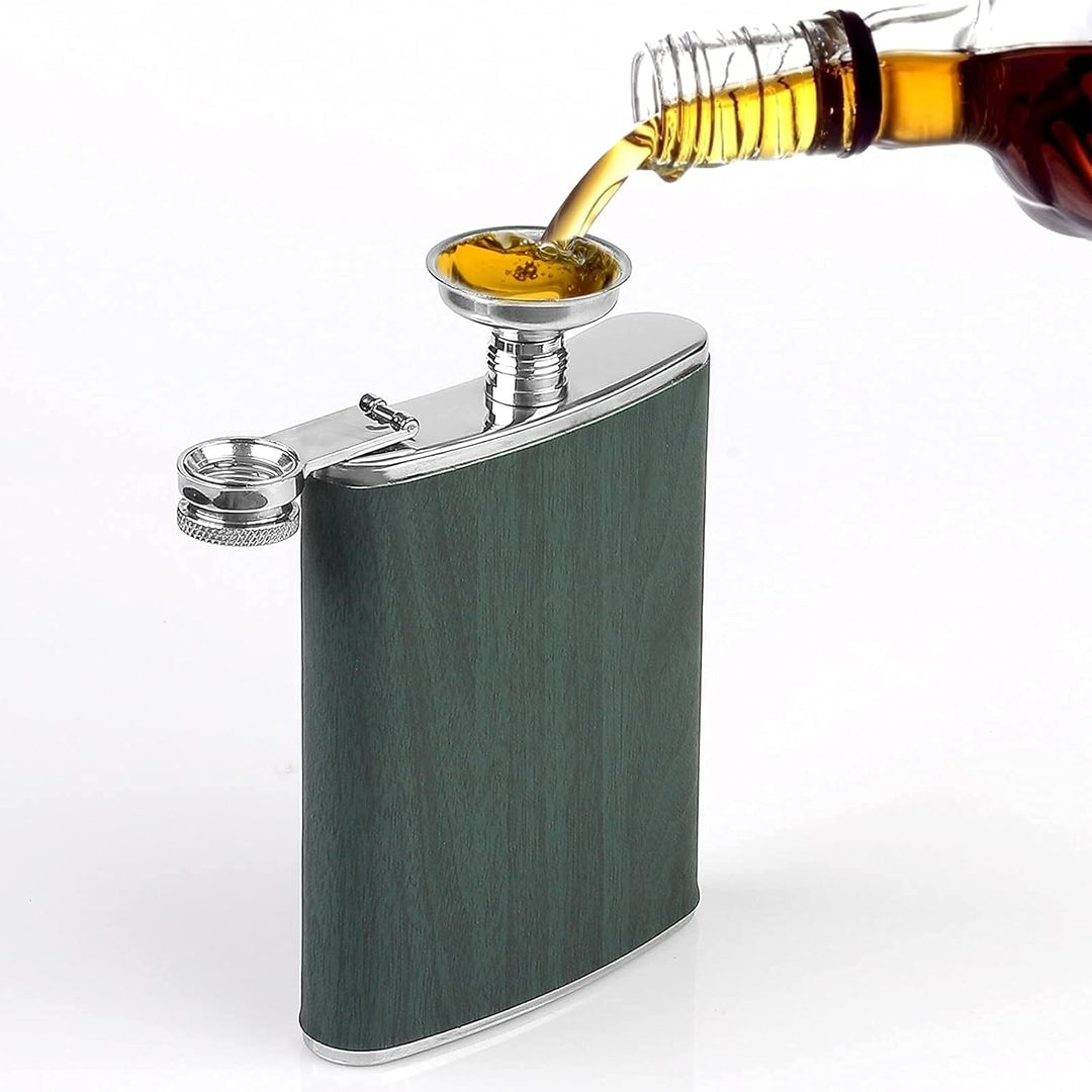 Flachmann Set 260ML Edelstahl Whisky Topf Mini Schnapsflasche Upscale Tragbar Alkoho Geschenke (Grün
