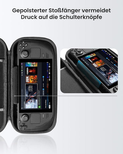 tomtoc Slim Hülle Case für Steam Deck/Steam Deck OLED, Rundumschutz Tasche Reise Tragetasche Hartsch
