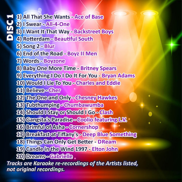 Mr Entertainer Big Karaoke Hits of The 90's (Nineties) CDG Pack. 40 besten Songs aus den Neunzigern