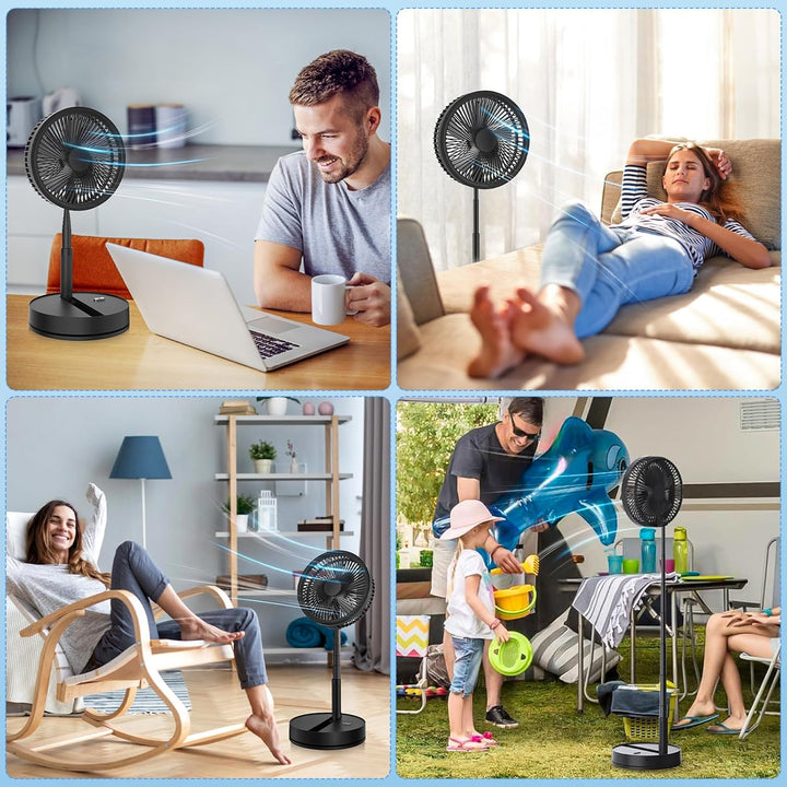 LBSTP 22dB Leise Ventilator mit Fernbedienung-8" Klein Faltbarer Standventilator & Tischventilator m