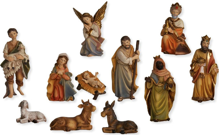 FADEDA 11x Markus-Krippenfiguren/Höhe:7 cm/handbemalt/detailgetreue Krippen Figuren - Weihnachten Ti