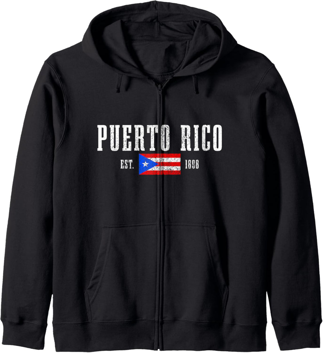 Puerto Rico Est. 1898 Flagge Vintage Kapuzenjacke