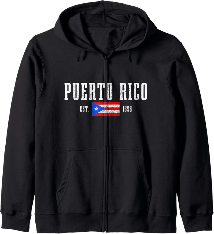 Puerto Rico Est. 1898 Flagge Vintage Kapuzenjacke