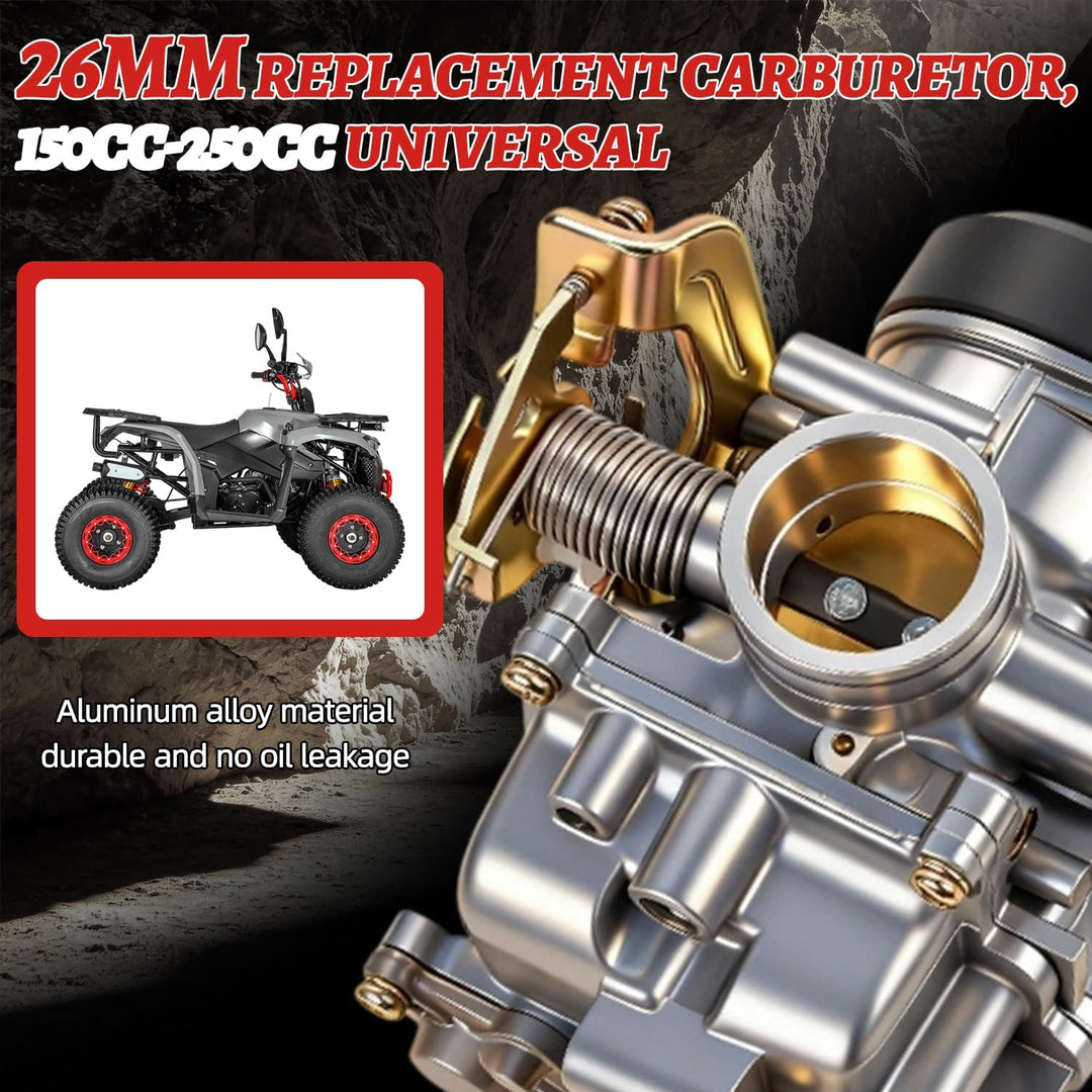 JFG RACING 26 mm CVK26 Vergaser Ersatz für ATV Scooter GY6 150 cc 200 cc 250 cc Motorrad Roller cvk2