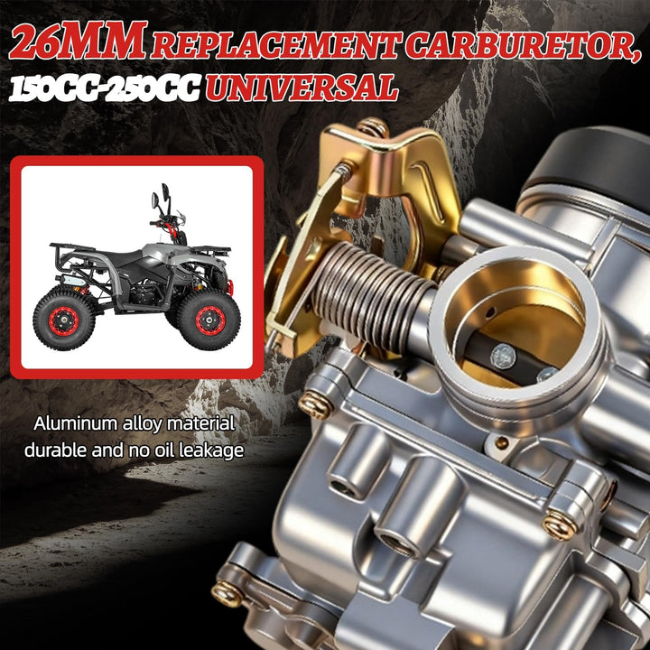 JFG RACING 26 mm CVK26 Vergaser Ersatz für ATV Scooter GY6 150 cc 200 cc 250 cc Motorrad Roller cvk2