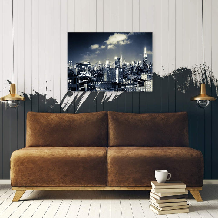 Feeby Wandbild Stadt Druckbild Leinwandbild Architektur Grau 100x70 cm Leinwandbild 100x70 cm Grau_b