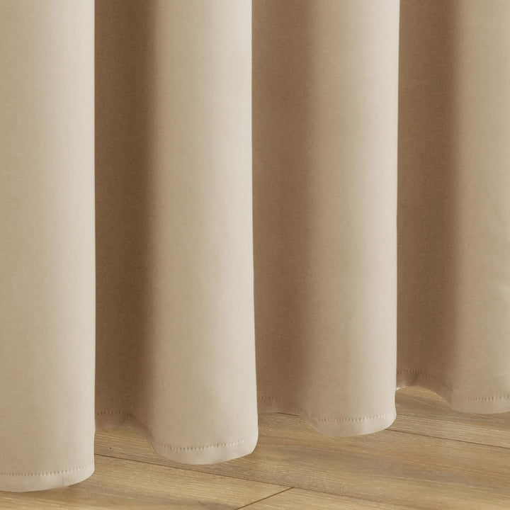 JIUZHEN Blickdicht Vorhänge Gardinen Ösenvorhang für Schlafzimmer Wohnzimmer,Beige Verdunkelungsvorh