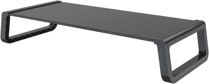 SVITA ANSAN Monitorständer Monitorerhöhung Schreibtisch Computertisch Glas Schwarz, Schwarz
