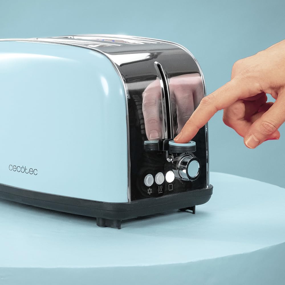Cecotec Vertikaler Toaster Toastin' time 850 Blue, 850W, Doppelter Kurzschlitz und breiter Schlitz 3