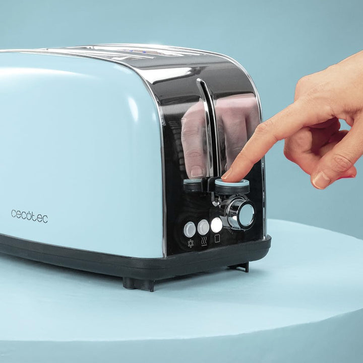 Cecotec Vertikaler Toaster Toastin' time 850 Blue, 850W, Doppelter Kurzschlitz und breiter Schlitz 3