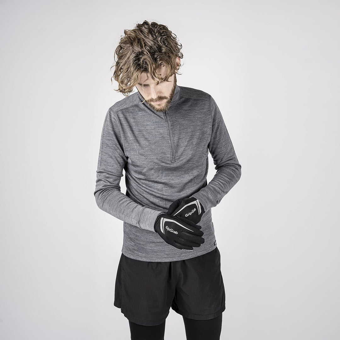 GripGrab Running Expert Vollfinger Winter Touchscreen Laufhandschuhe Jogging Handschuhe Laufen Hi-Vi