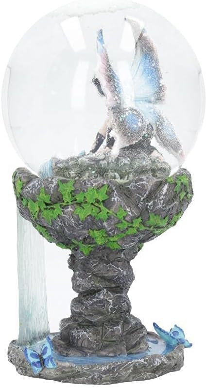 Nemesis Now Immortal Flight Anne Stokes Fairy Schneekugel 10 cm, Kunstharz, Grau/Weiss