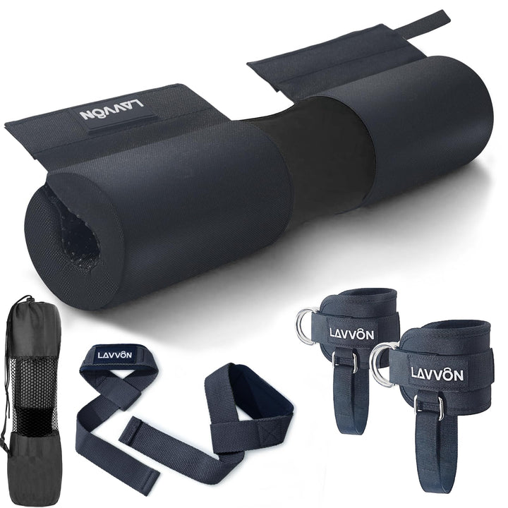 Langhantel-Kniebeugenpolster-Set, Nylon-Polsterung, rutschfest, dicker Schaumstoff, Langhantelpolste