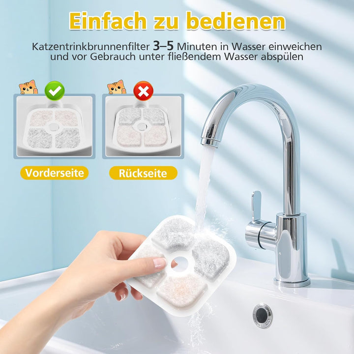 25 Stück katzenbrunnen filter Ersatz für catit pixi trinkbrunnen filter,filter für katzenbrunnen Mit