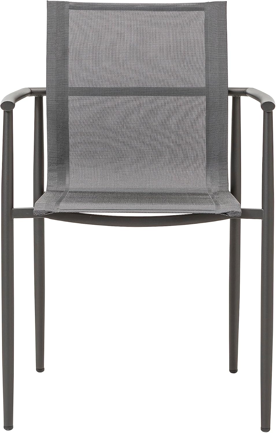 Dehner Gartenstuhl Lille, stapelbar, 85 x 56 x 56.5 cm, Edelstahl/Textilene, anthrazit/grau Modern,