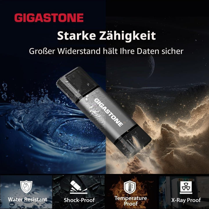 GIGASTONE 128GB Dual-Laufwerk (2 Stück) Z40 USB 3.2 Gen 1, 2-in-1 Type-A &amp; Type-C, 100MB/s UltraSchn