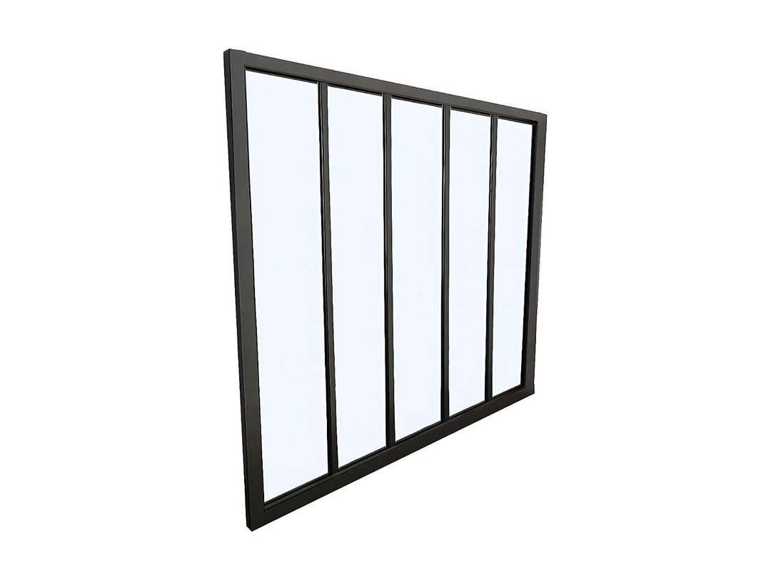 Vente-unique - Atelier-Glaswand - 150 x 105 cm - thermolackiertes Aluminium - Schwarz - Bayview