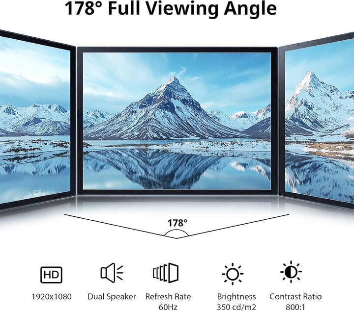 ELECROW Portable Monitor, 10,1 Zoll Mini Monitor 1920X1080p HD VGA Monitor IPS Screen Raspberry Pi D