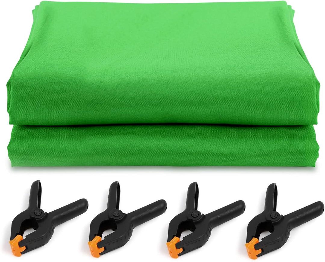 Greenscreen, 3x3m/9.8ftx9.8ft Green Screen mit 4 Leimzwinge für Fotografie, Orthland Fotohintergrund